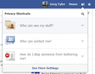 Now you can quickly access your privacy options from any Facebook page.