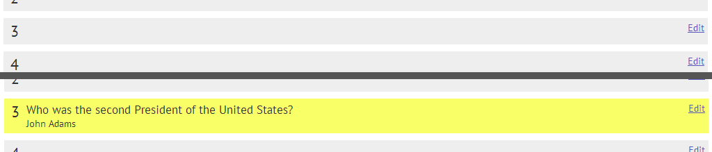 When a question is updated, it lights up yellow for a bit.